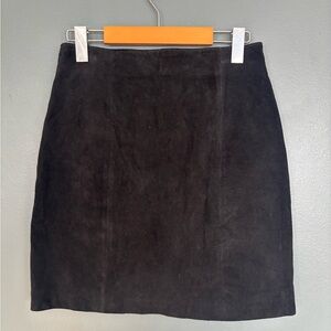 Classic Black Suede Mini Skirt